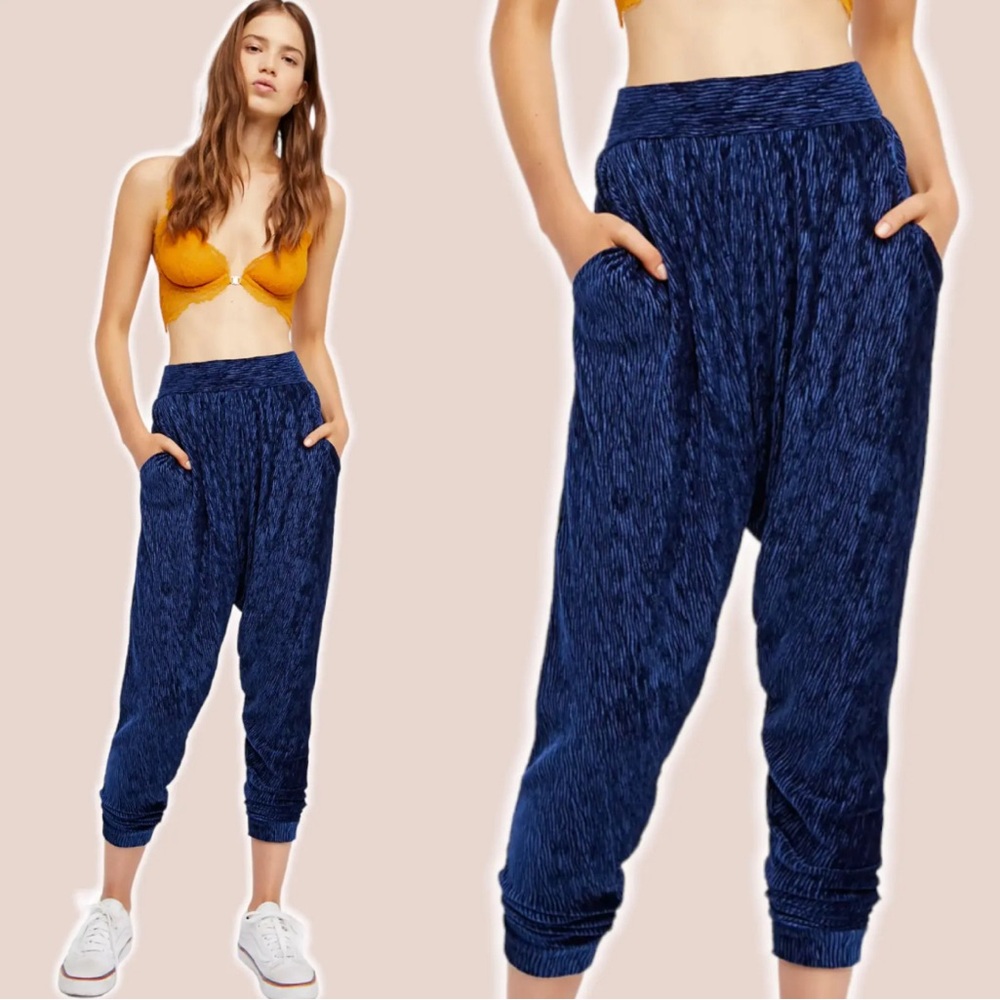 INTIMATELY FREE PEOPLE Va Va Velvet Jogger Size XS Blue